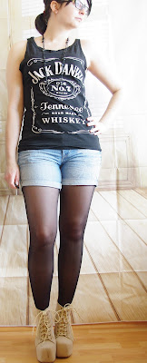 [Fashion] Hey Jack - it's me: Jack Daniel's Shirt, Shorts & Beige Leather Jacket