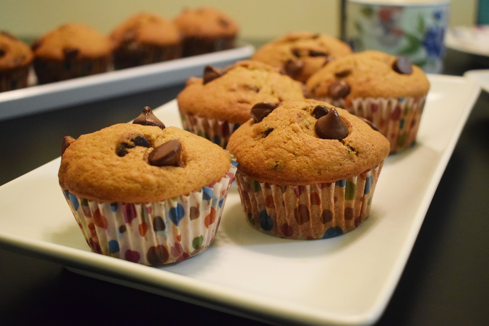 Muffins (pastelitos) de Platano con Chispas de Chocolate Cocina Facil