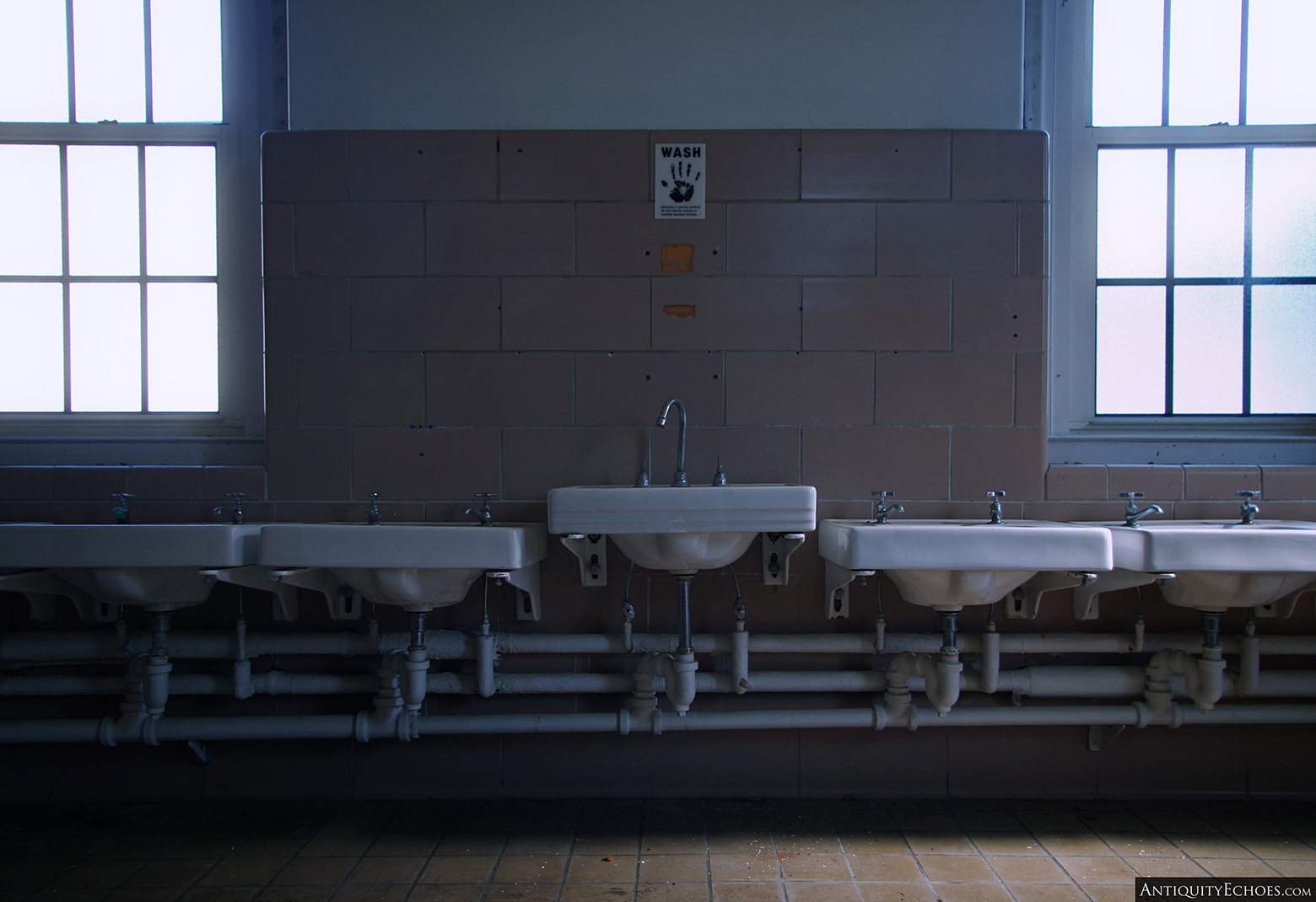 Allentown State Hospital - Wall of Sinks