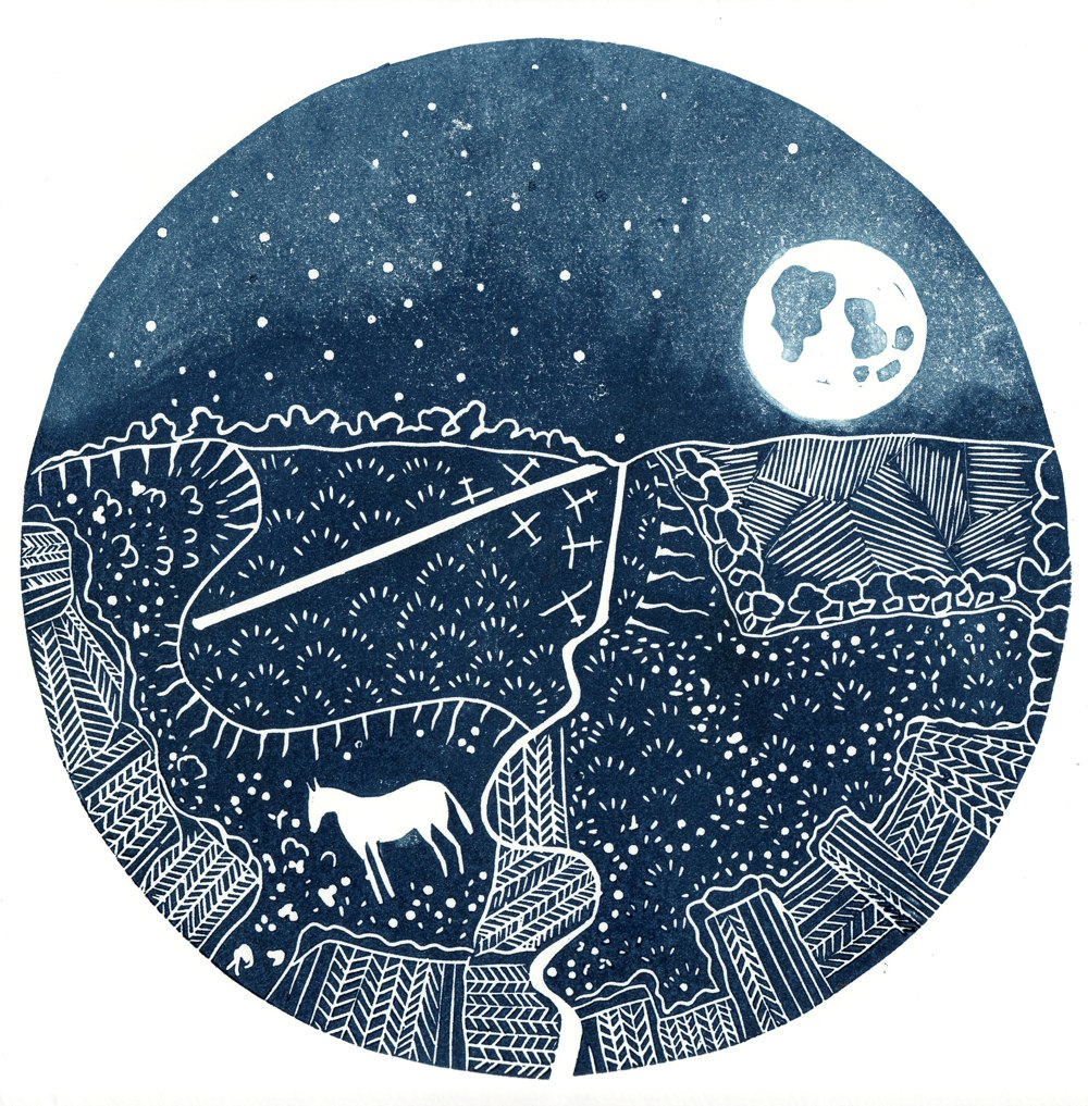 handprinted by a.deegan Kilburn White Horse