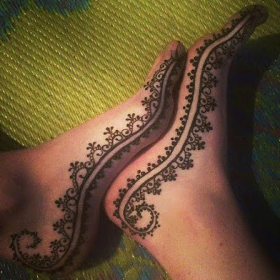 Contoh Gambar Henna di Kaki Yang Mudah dan Simple Contoh 