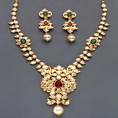 Indian Jewellery and Clothing: Polki Necklace sets from Mangatrai ...