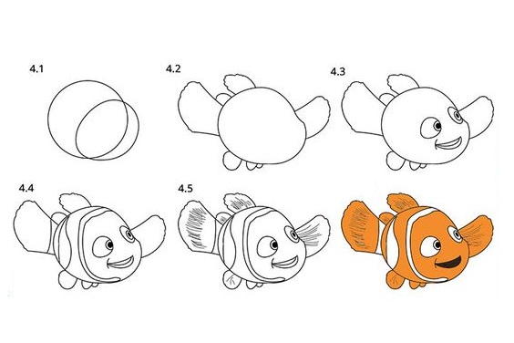 Huong dan ve con ca nemo theo cac buoc