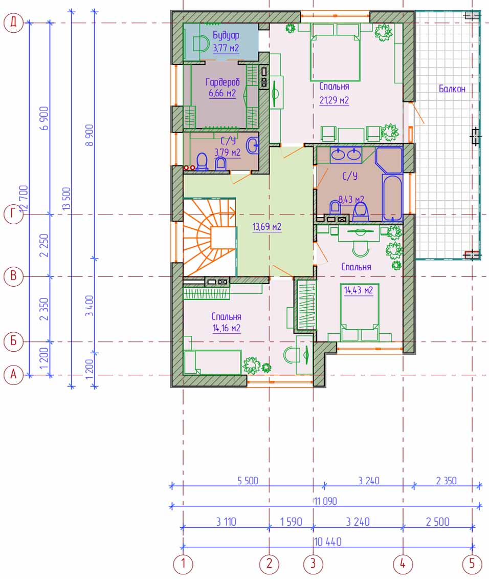 Дом 6 на 10 двухэтажный планировка из пеноблоков