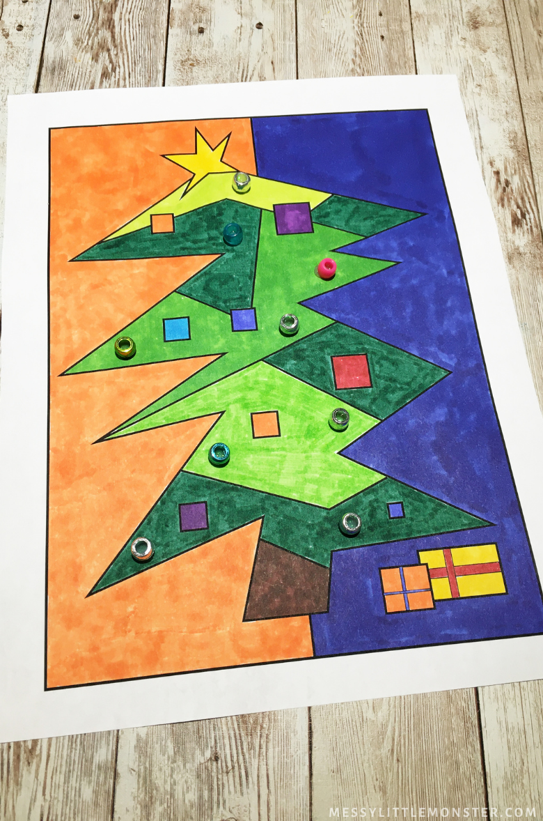 Picasso Christmas tree craft for kids