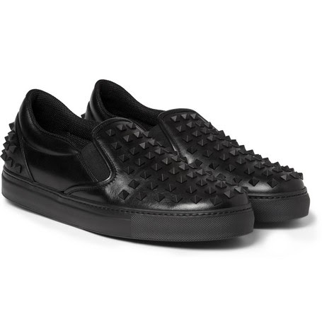 TODAYSHYPE: Valentino Studded Leather Slip-On Sneakers