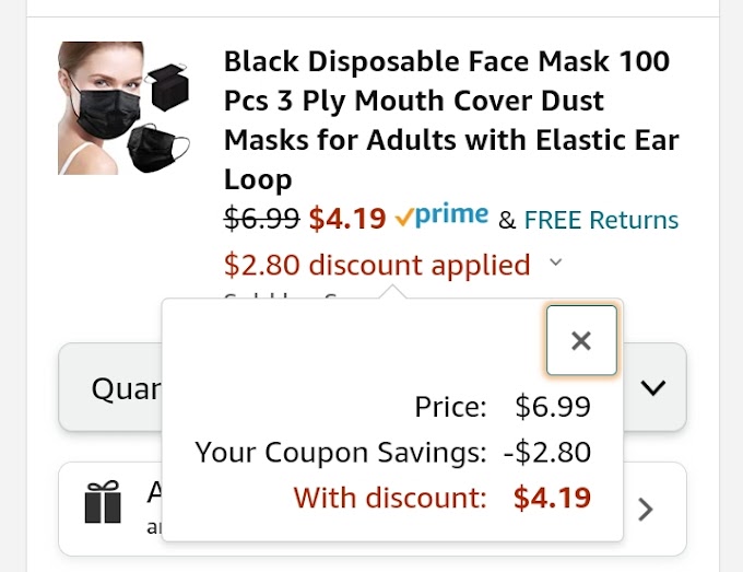 HURRY 100ct Black Mask Only $4.19!!