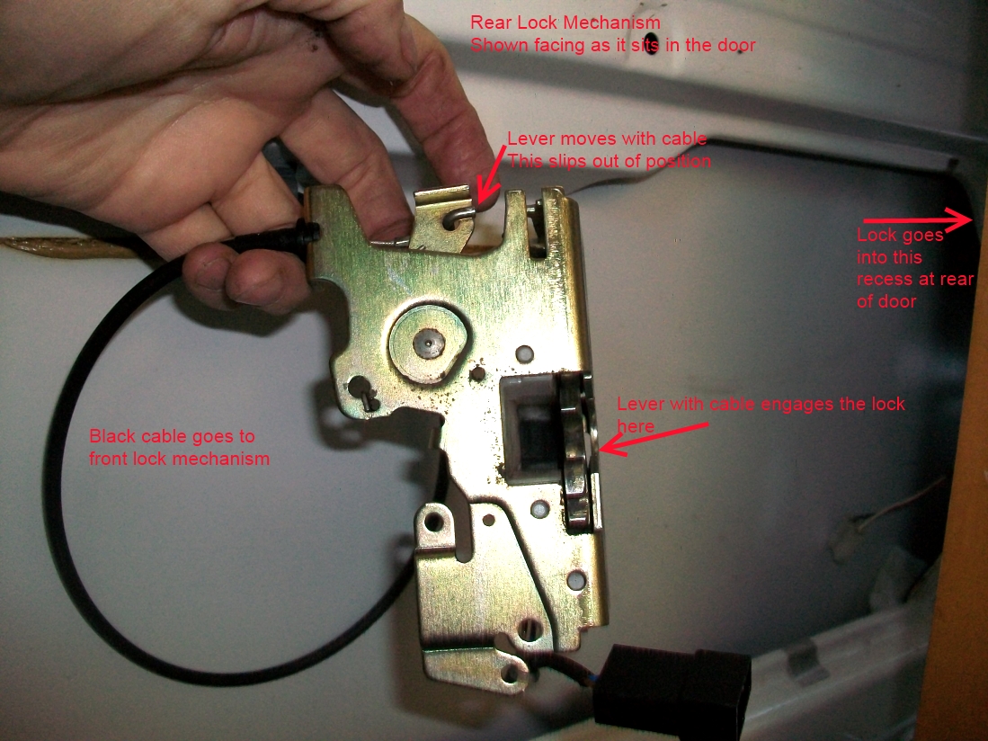 door mechanism rear sprinter locking sliding handle lock fix bar van arleth adventures shown faces place