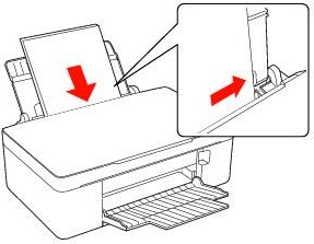 Forma correcta de colocar el papel en la bandeja de entrada.