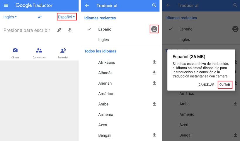Usar el traductor de Google sin conexión a internet