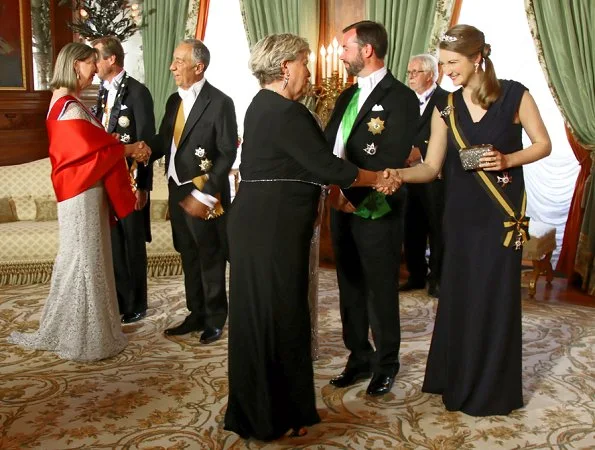 Grand Duke Henri, Duchess Maria Teresa, Prince Guillaume and Princess Stephanie attended the gala dinner at Grand Duke's Palace in Luxembourg