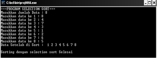 Program C++ tentang Selection Sort | ``Coretan Mayaa``