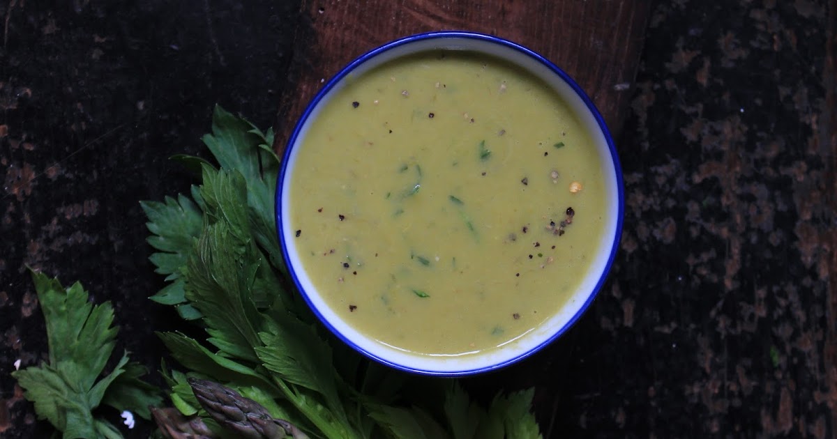 Asparagus & Celery Leaf Soup Celia's Saucer The Cafe Cat