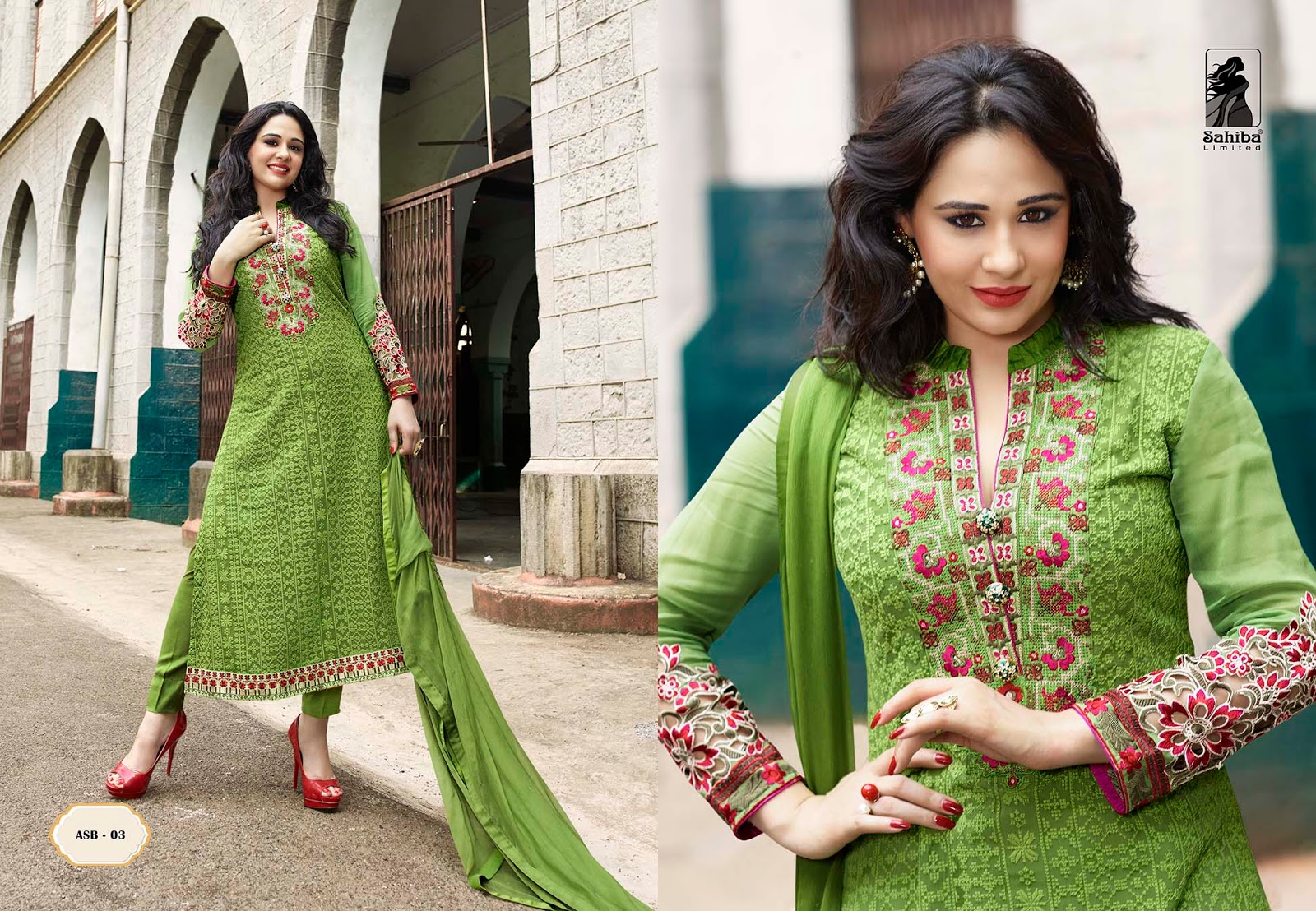 Smahi Boutique : Sahiba Asbah Designer Georgette suits at factory ...