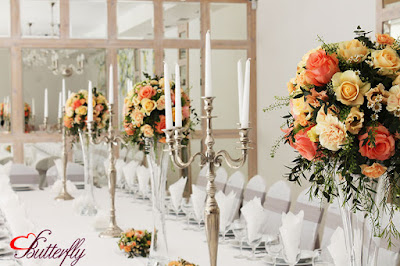 dekoracja ślubna stołów