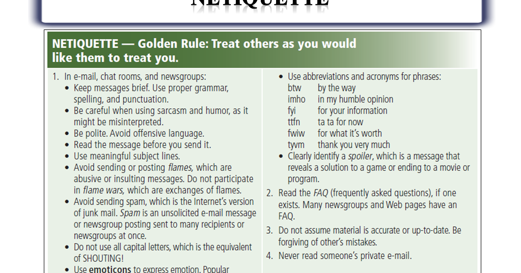 Teacher Nurin ( Rules of Netiquette