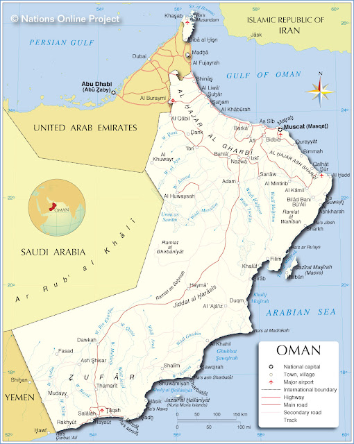 Mapa de Omã