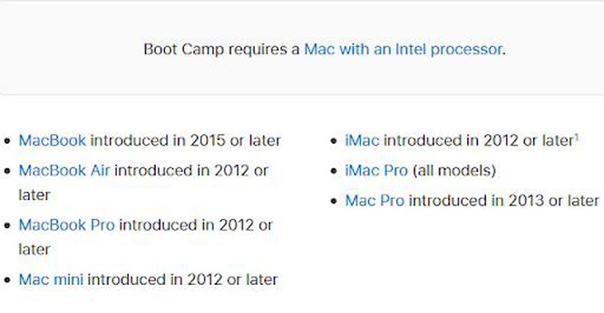 Danh sách những dòng máy Mac có thể chạy Windows Danh sách những dòng máy Mac có thể chạy Windows