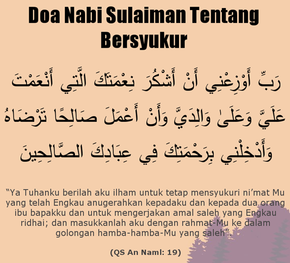 Doa nabi Sulaiman Agar terus mensyukuri nikmat Allah MrEjoy