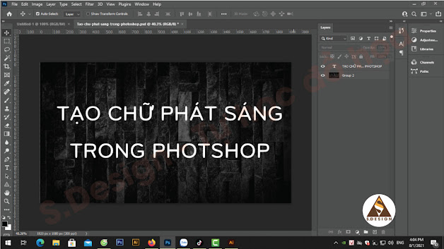 Tạo hiệu ứng chữ phát sáng trong Photoshop - Đánh chữ cần làm tỏa sáng