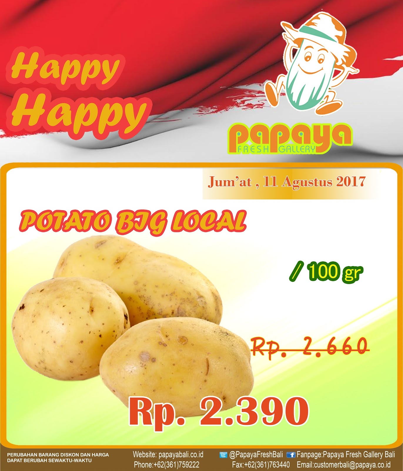 DISKON POTATO BIG LOCAL PAPAYA FRESH GALLERY BALI