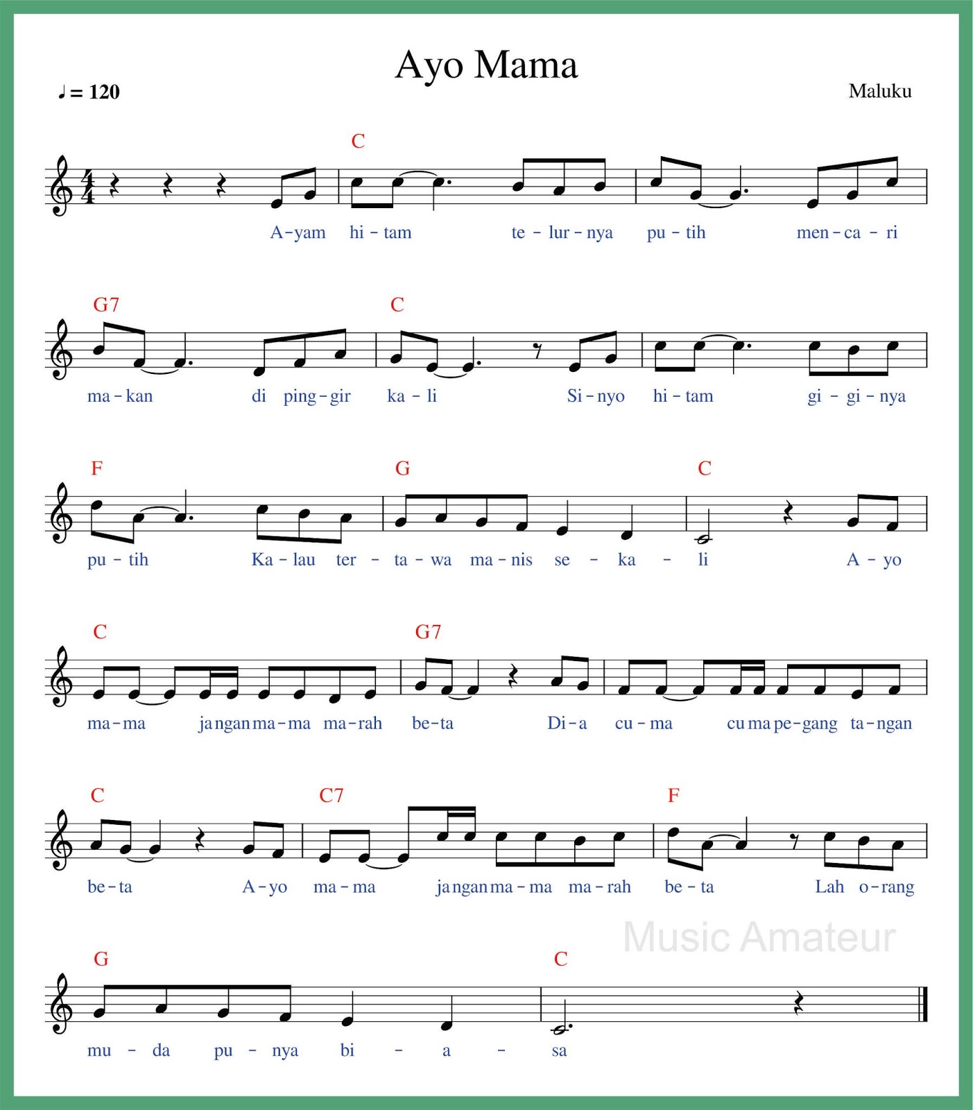 Not Angka Ayo Mama SEPUTAR MUSIK