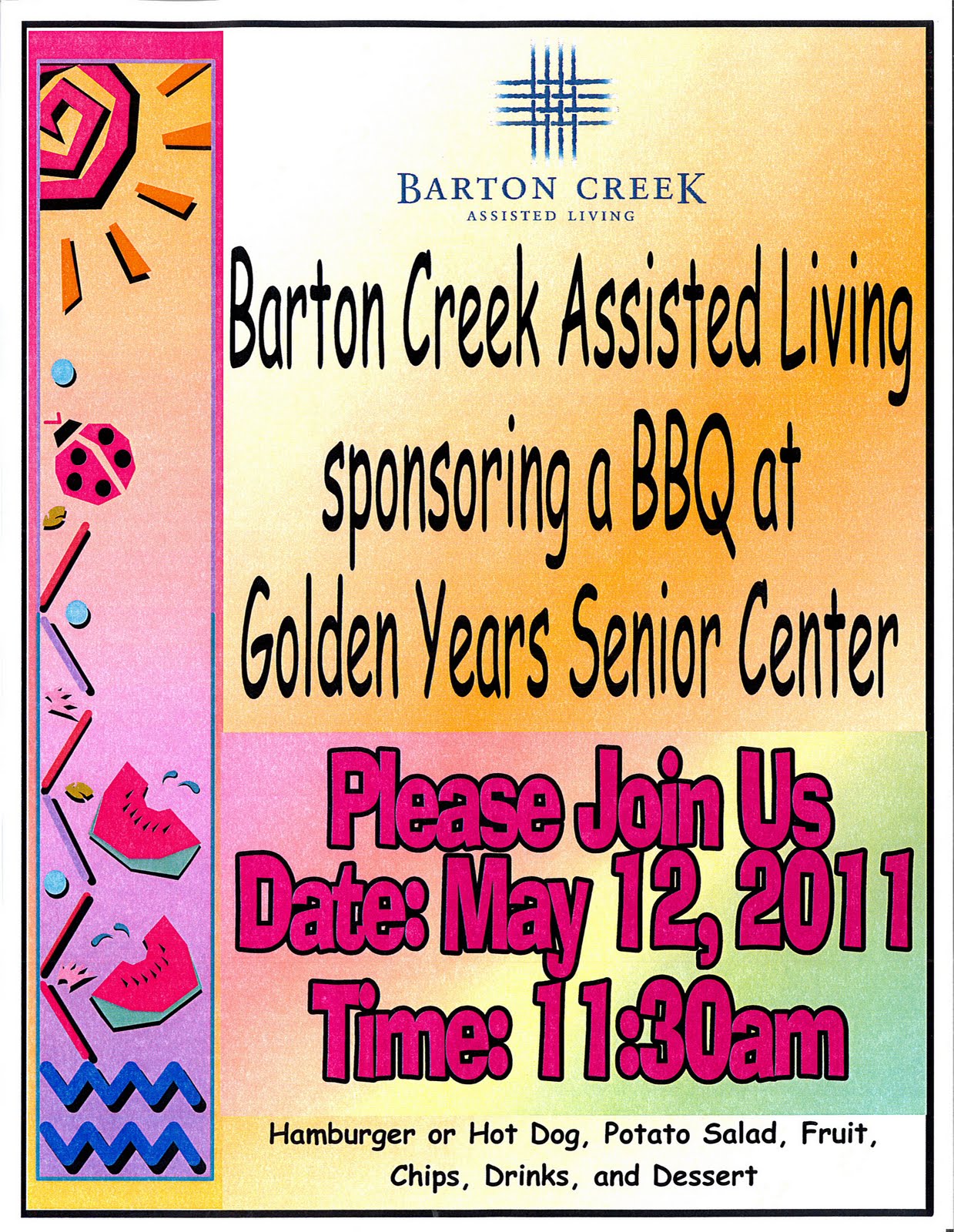 Barton Creek Assisted Living: Barton Creek sponsoring a BBQ at Golden