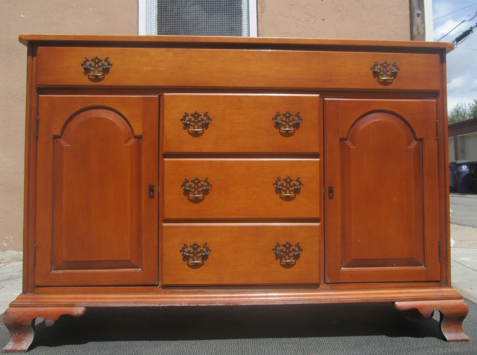 BoHO Chic Vintage Solid hard Rock Maple Buffet with Locking SOLD