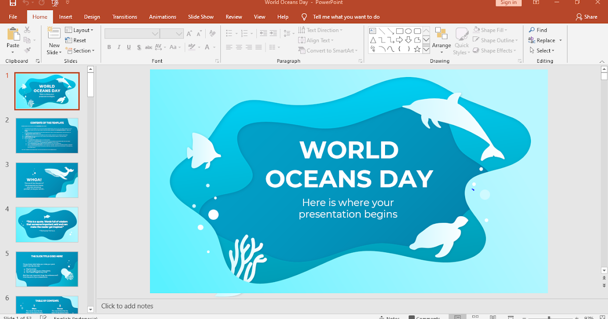 Download Template Powerpoint World Oceans Day