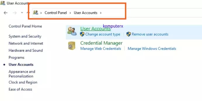 control panel user account control panel