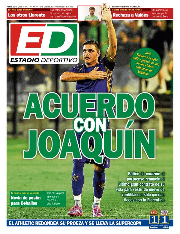 Betis, Estadio Deportivo: "Acuerdo con Joaquín"