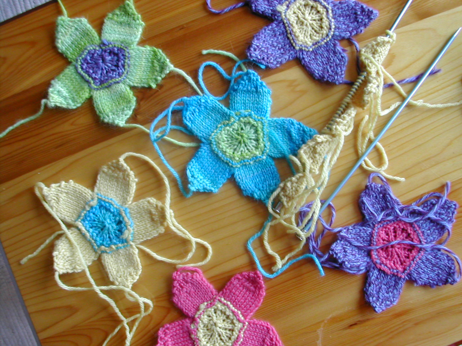 The Hard Way Home Knitting Flowers