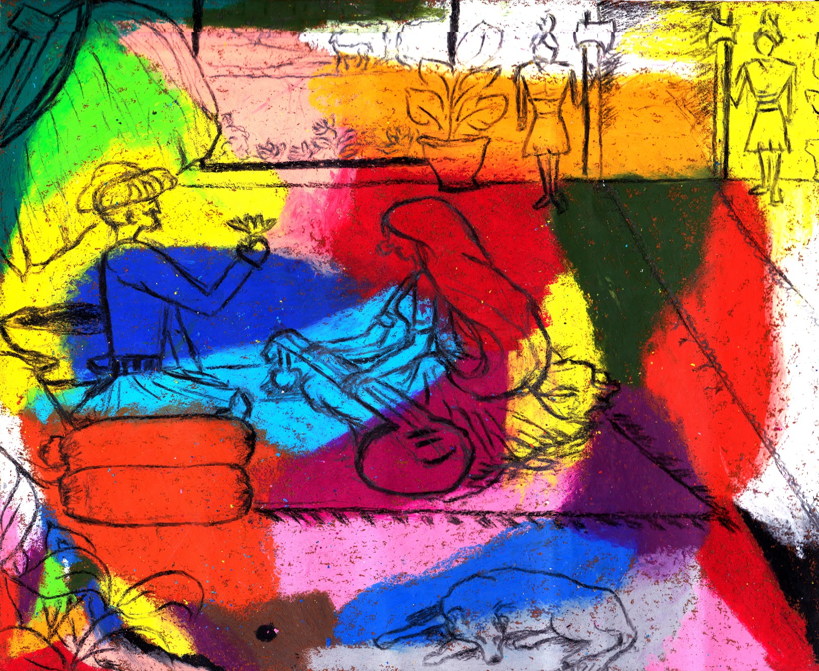 The Colorful Medium Sandpaper, Oil Pastels, &... aigu