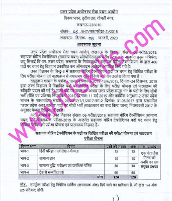 Uttar Pradesh Sahayak Boring Technician Examination 2021