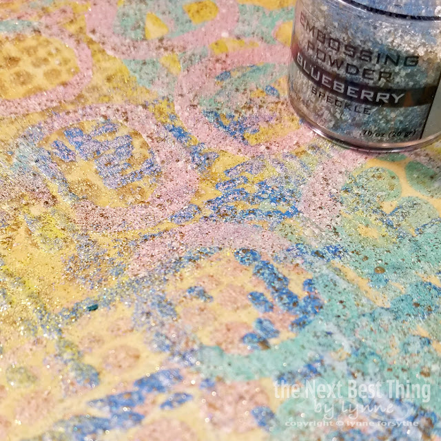 Ranger Speckle Embossing Powder using ArtFoamies Stamps and Emboss it ink pad