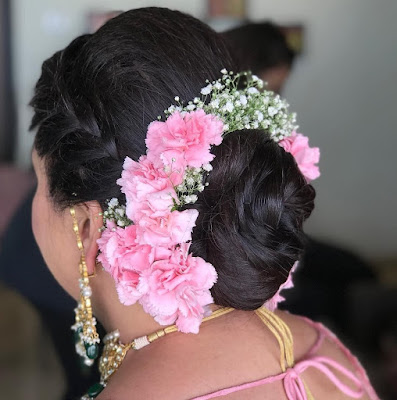 beautiful juda hairstyle with front look | hairstyle for engagement look |  rose bun hairstyle - YouTube