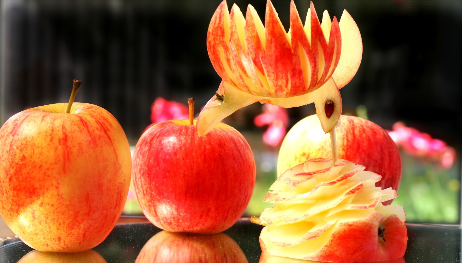 Josephine's Recipes How To Make Apple Birds Fruit Carving Garnish
