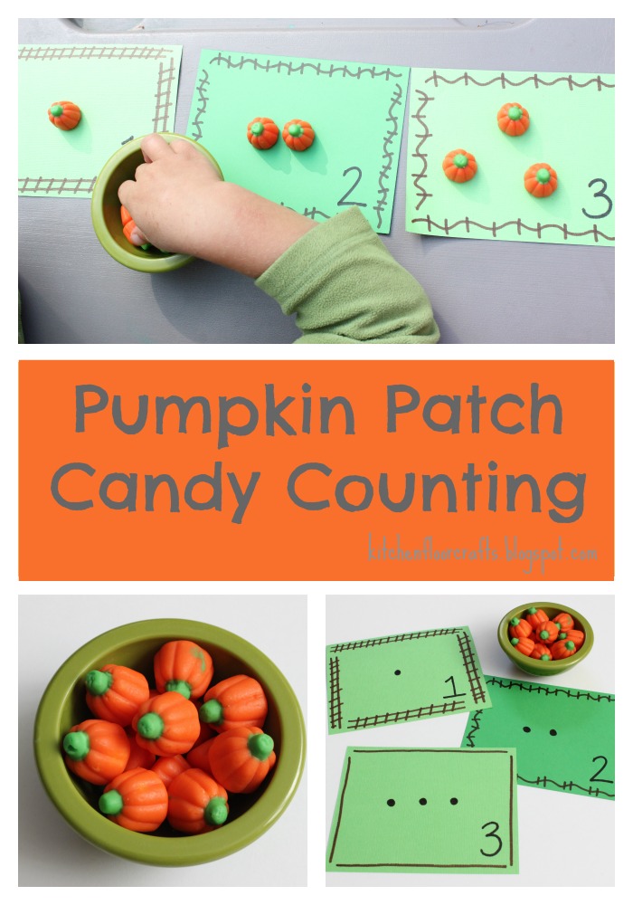 Kitchen Floor Crafts: Pumpkin Patch Candy Counting