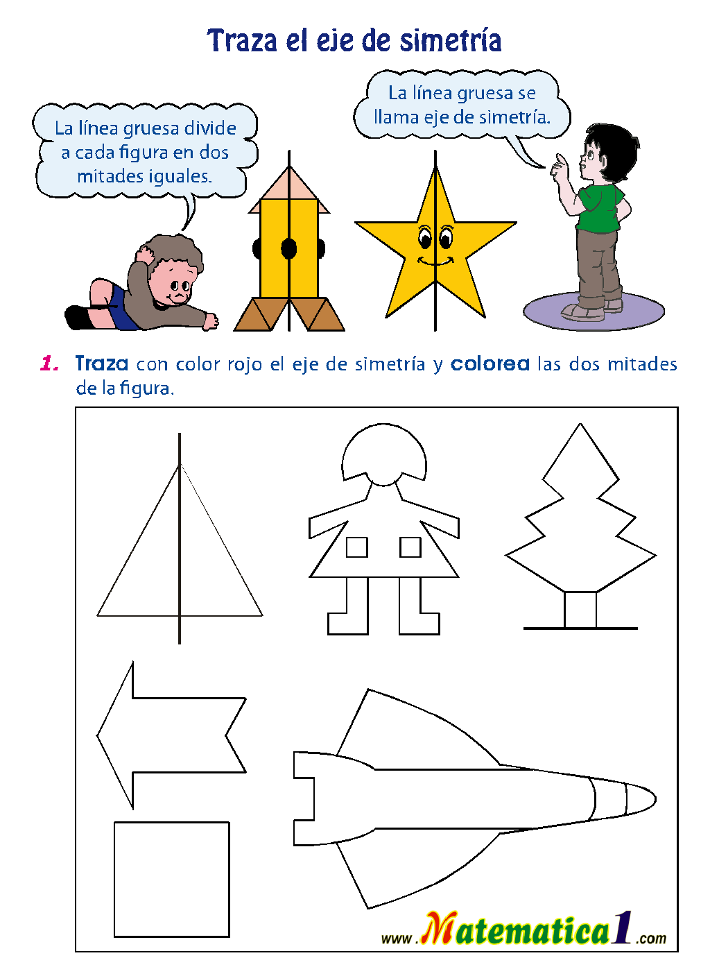 TRAZO DEL EJE DE SIMETRÍA ACTIVIDADES PARA NIÑOS DEL PREESCOLAR
