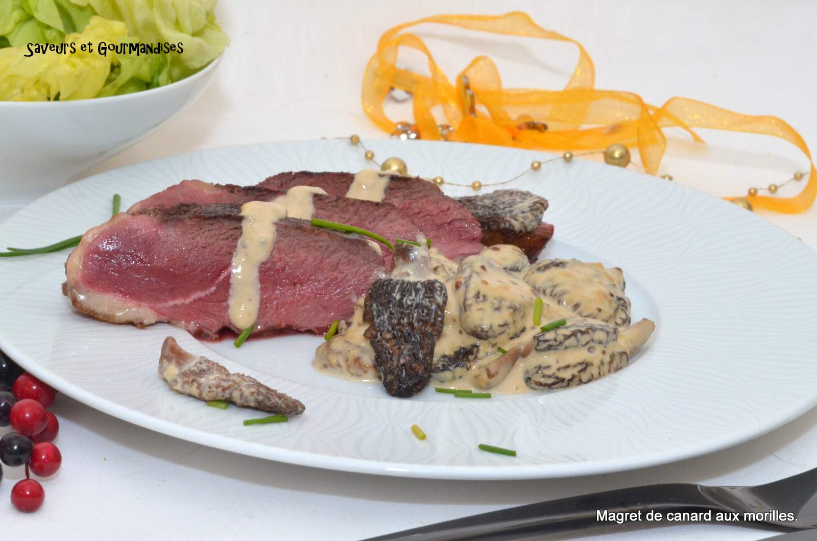 Saveurs et Gourmandises Magret de canard aux Morilles Magda.
