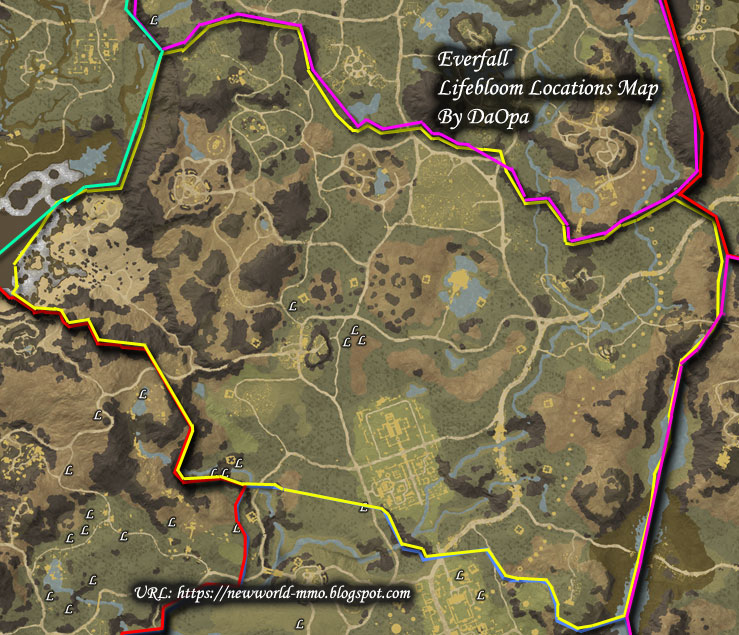 New World Everfall lifebloom map