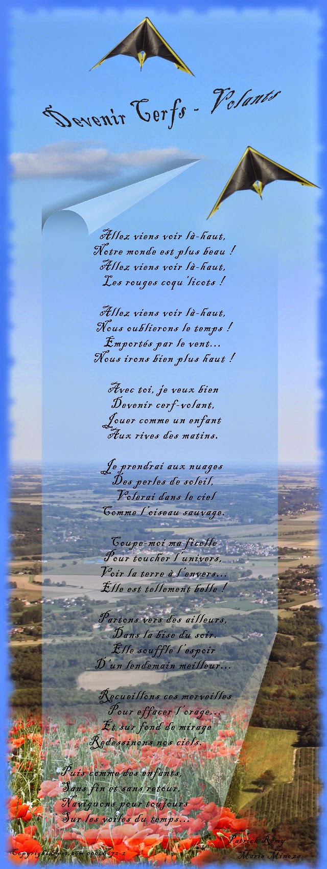 Au pays des images et des mots Poème Devenir cerfsvolants...(duo)