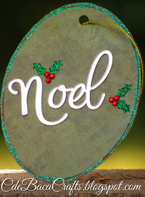 Christmas gift tag featured on CdeBaca Crafts blog.