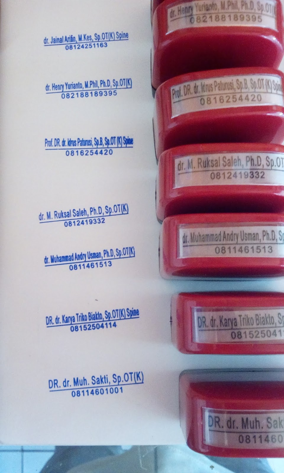 Medika Stempel Stempel Dokter, Stempel Perawat, Stempel