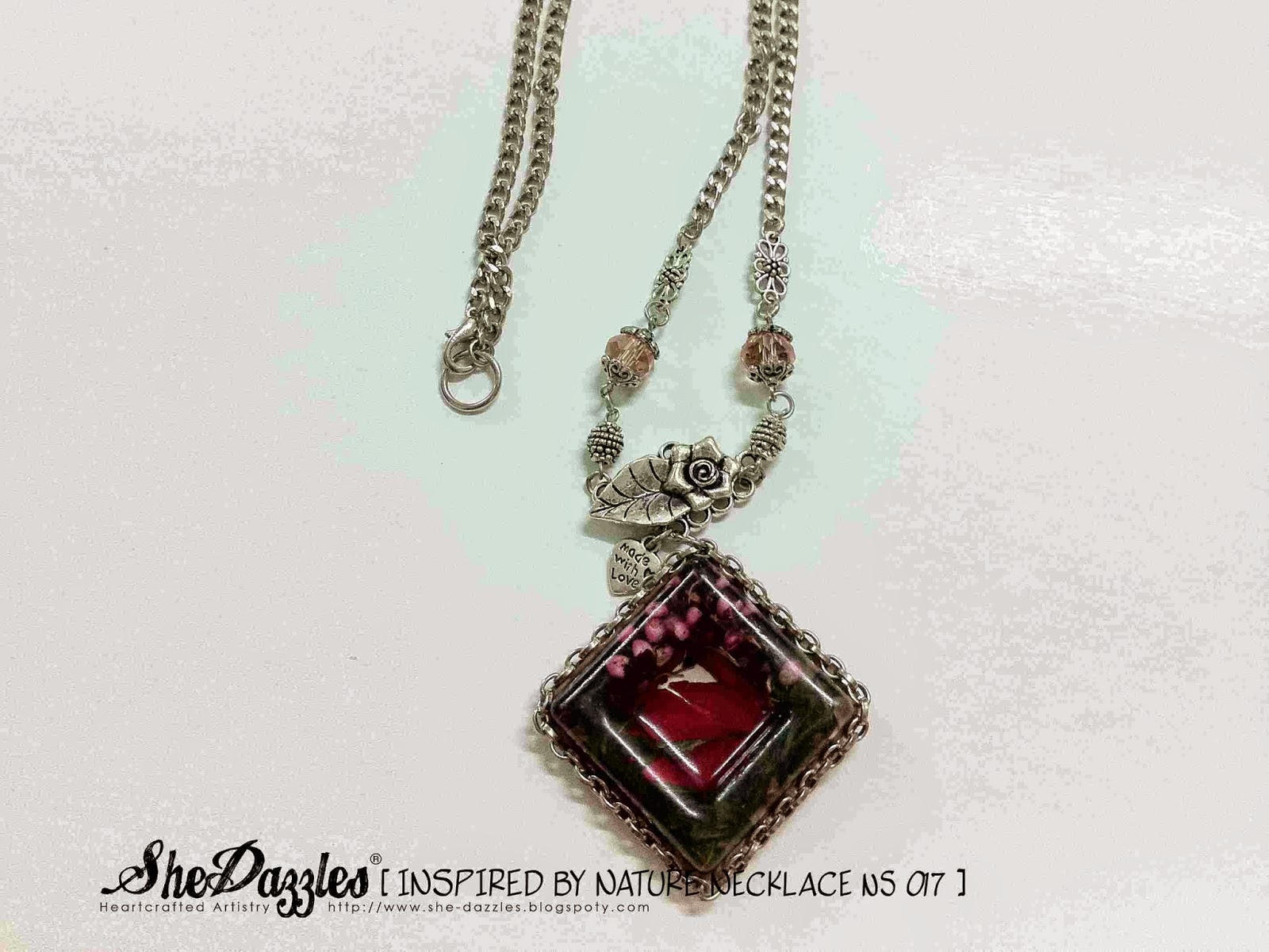 NS 017 Resin necklace with potpourri SheDazzles (Malaysia) Charm Bracelet, Handmade