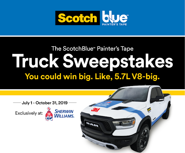 2019 Rebel Truck Sweepstakes ScotchBlue Painter's Tape is giving away a brand new 2019 Ram Rebel truck worth FIFTY THOUSAND DOLLARS to one lucky winner!