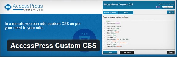 Custom CSS plugin from AccessPress