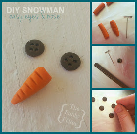 making polymer clay carrot eyes and button nose craft tutorial instructions