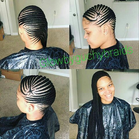 2016 Side Ghana Braid Hairstyles For African Women With