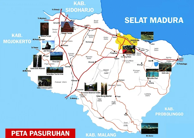 Gambar Peta Pasuruan lengkap 24 kecamatan
